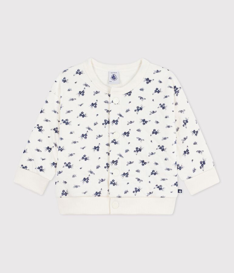 Cardigan b&eacute;b&eacute; en coton, imprim&eacute; &agrave; fleurs bleu/bleu