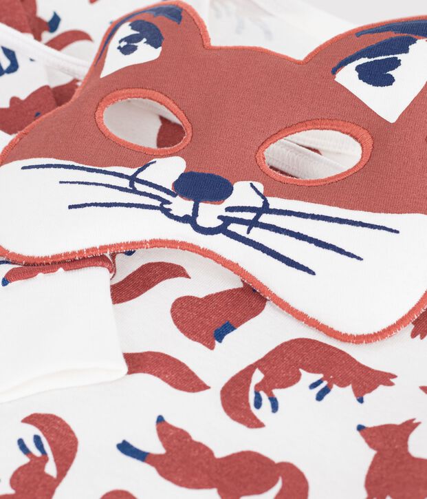 Pyjama d&eacute;guisement renard enfant en coton blanc/multicouleur