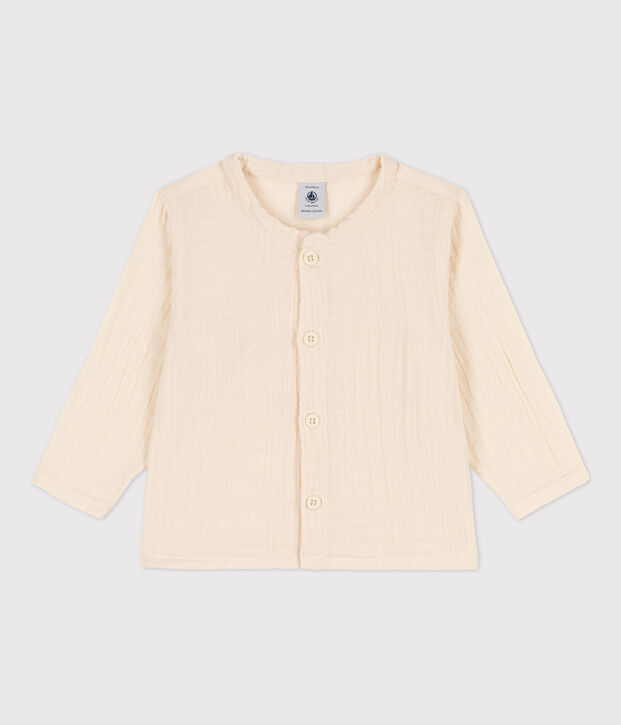 Chemise b&eacute;b&eacute; en gaze de coton &eacute;cru