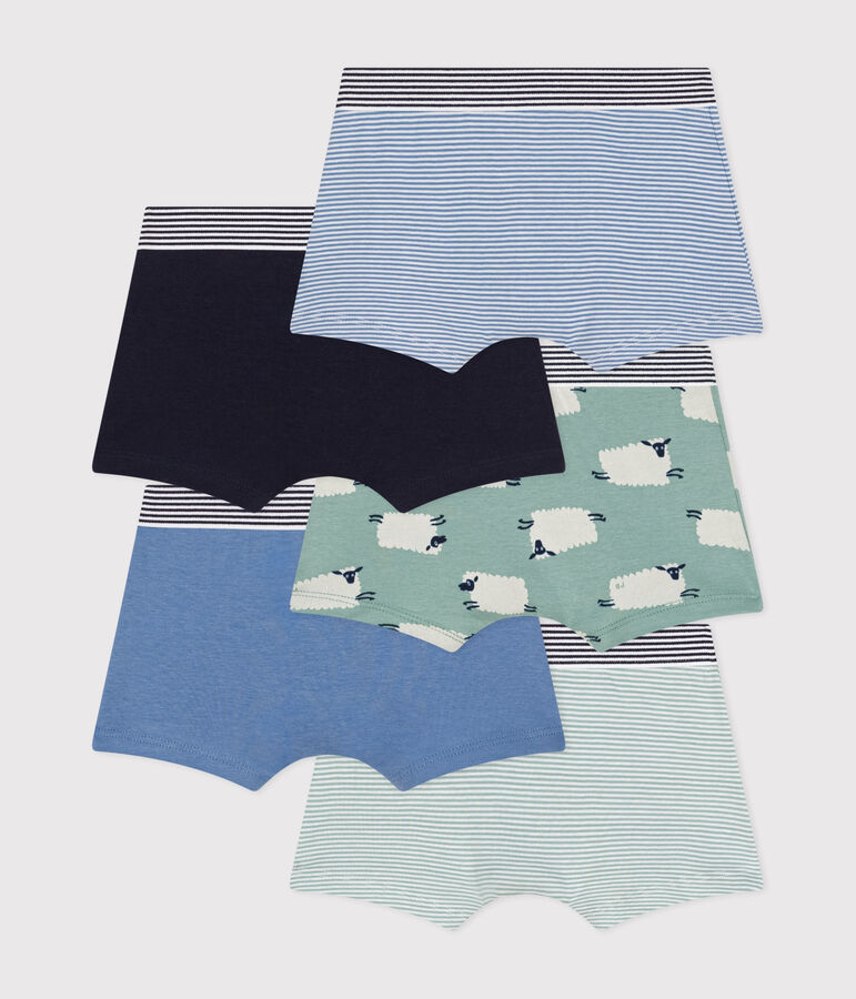 Set met 5 katoenen boxershorts met schaapmotiefje voor kinderen multicouleur