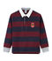 Gestreepte jongenspolo in rugbystijl blauw SMOKING/rood OGRE