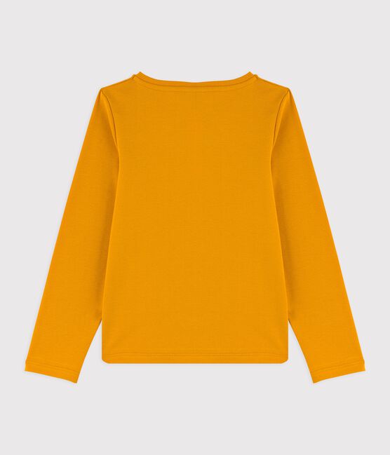 Katoenen meisjes t-shirt met lange mouwen geel BOUDOR