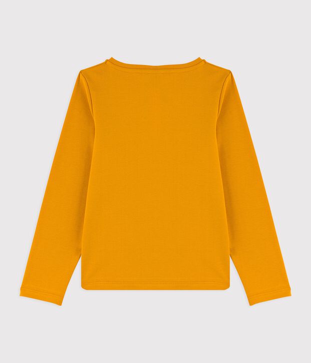 Tee-shirt manches longues en coton enfant fille jaune