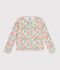 Katoenen kindercardigan met bloemenprint wit/multicouleur