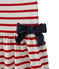 Gestreepte meisjesjurk wit MARSHMALLOW/rood TERKUIT