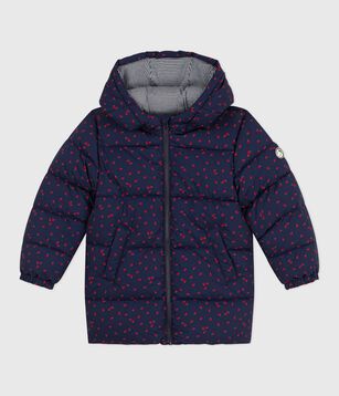 Lange donsjack met print voor kinderen blauw/multicouleur