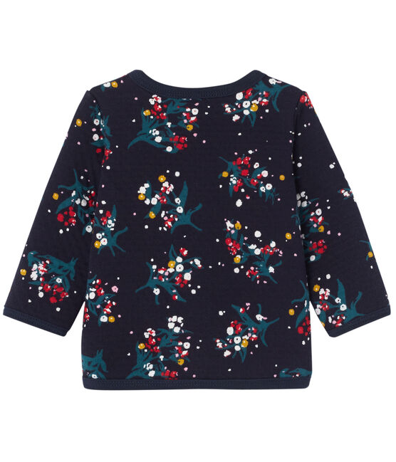 Cardigan in tubic met dessin voor babymeisjes blauw SMOKING/wit MULTICO