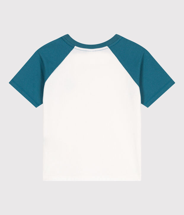Tee-shirt enfant en coton manches courtes imprim&eacute; vert/vert
