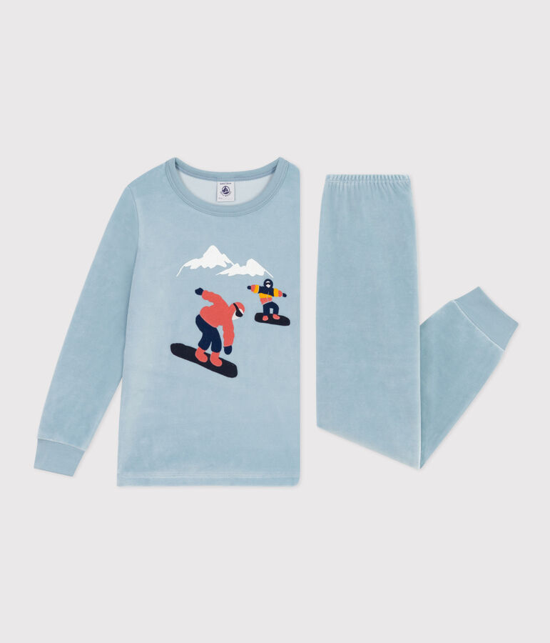 Pyjama en velours enfant bleu
