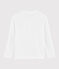 T-shirt van katoen en linnen voor jongens wit MARSHMALLOW