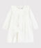 Jurk met lange mouwen babymeisje wit MARSHMALLOW/grijs ARGENT