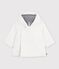 Veste b&eacute;b&eacute; ouatin&eacute;e en tricot et doublure milleraies blanc