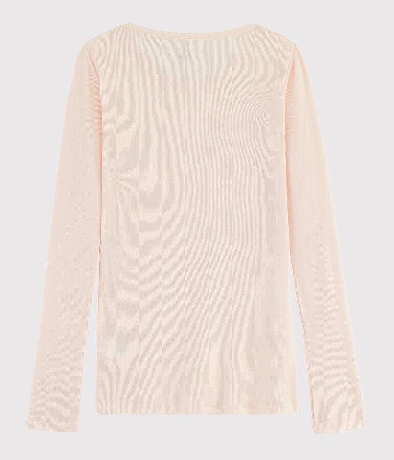 Wollen en katoenen Dames T-shirt roze FLEUR