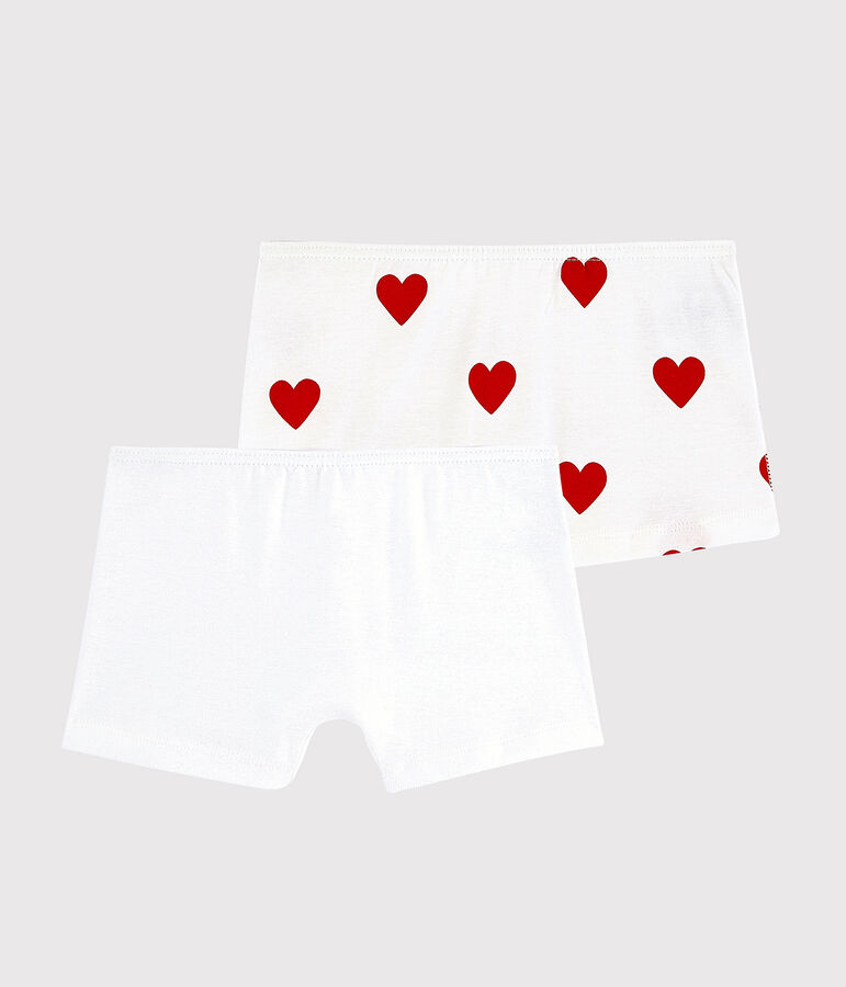 Lot de 2 shorties c&oelig;ur petite fille en coton variante 1
