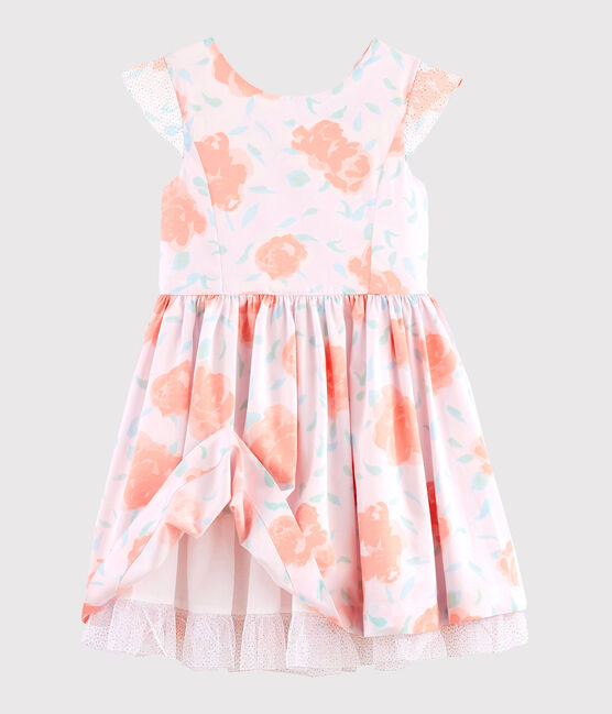 Feestelijke jurk voor meisjes roze VIENNE/wit MULTICO