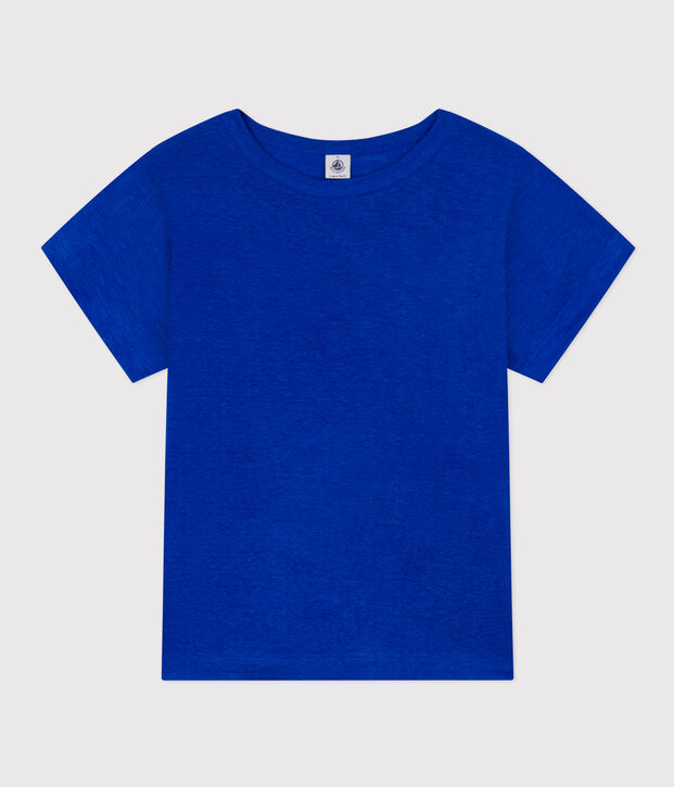 Tee-shirt L'ICONIQUE en lin Femme bleu vif