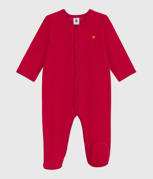 Effen fluwelen babypyjama rood
