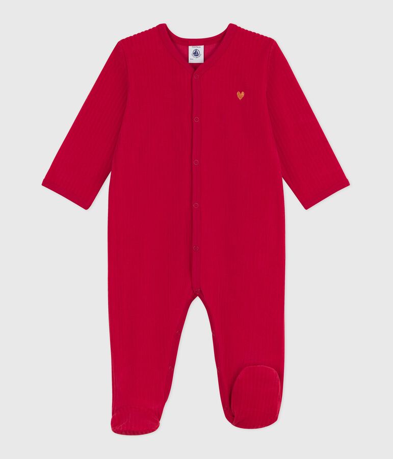 Effen fluwelen babypyjama rood
