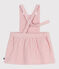 Robe bébé en velours côtelé brodé de fleurs à la ceinture rose JOLI