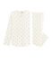 Pyjama met sterren van ribstof voor meisjes wit MARSHMALLOW/geel OR