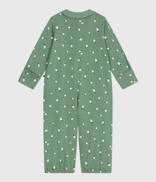 Combisac b&eacute;b&eacute; en coton &agrave; col imprim&eacute; vert/multicouleur