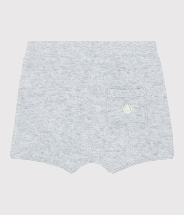Badstof short voor babyjongens grijs