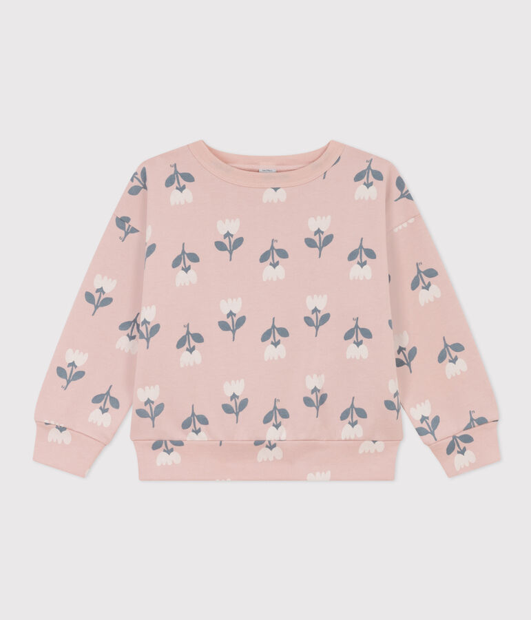 Sweatshirt en molleton enfant fille rose/multicouleur