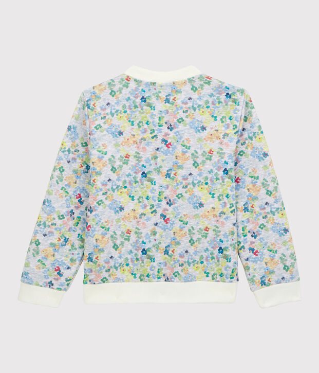 Jersey cardigan voor meisjes grijs/multicouleur