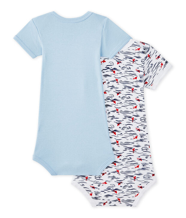 Set van 2 body's met korte mouwen voor babyjongens wit