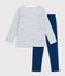 Pyjama  en velours wit/blauw/multicouleur
