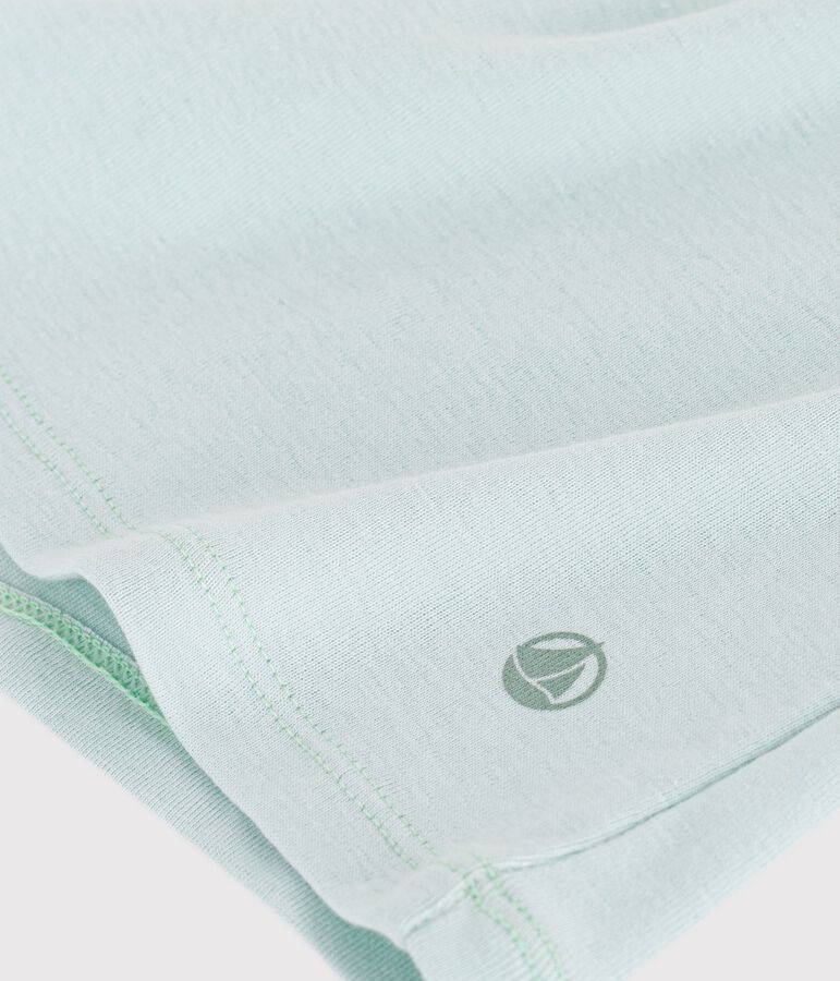 Tee-shirt femme en coton manches courtes uni bleu