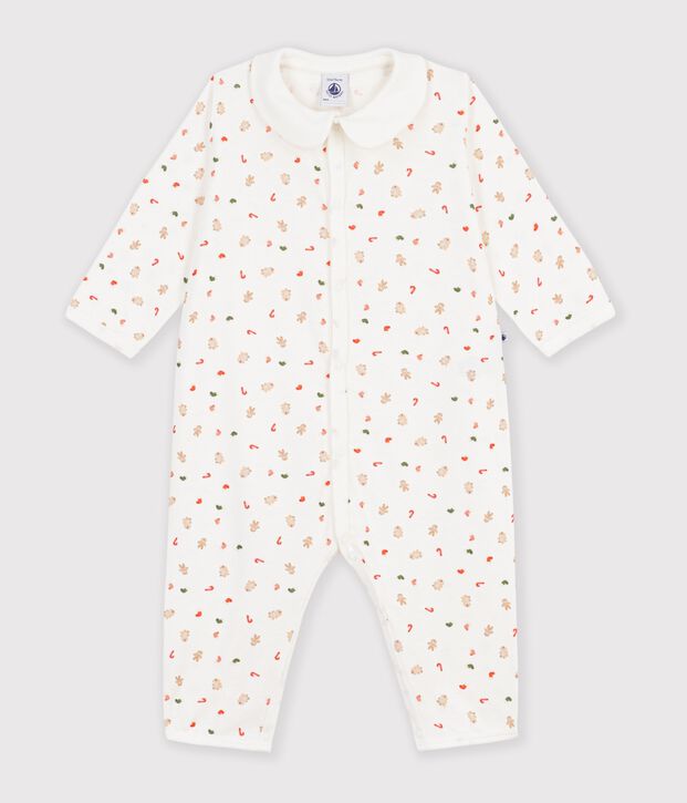Pyjama b&eacute;b&eacute; en coton sans pieds imprim&eacute; blanc/multicouleur