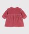 Robe b&eacute;b&eacute; en velours manches longues unie rose