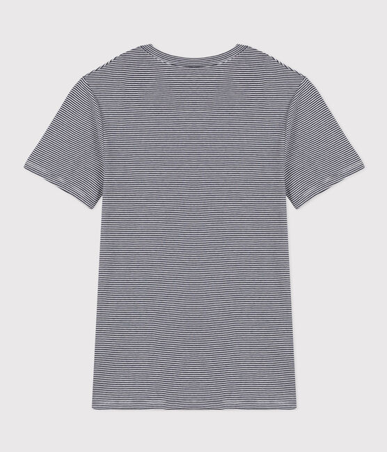 L'Iconique, gestreept T-shirt met korte mouw van ribstof voor dames blauw SMOKING/wit MARSHMALLOW