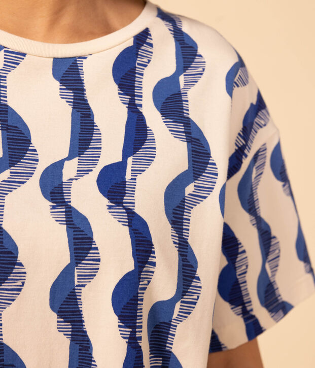 LE BOXY, T-shirt met print voor dames in katoen ecru/multicouleur