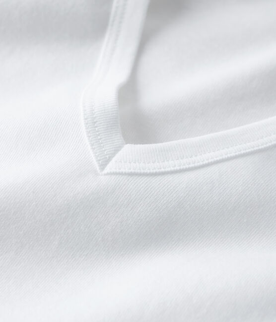 Iconisch katoenen Dames T-shirt met V-hals wit ECUME
