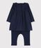 Leggingjurk van fluweel-mesh babymeisje blauw SMOKING