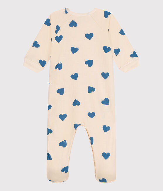 Pyjama en molleton gratté imprimé cœurs bébé bleu AVALANCHE/ BEACH