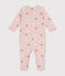 Babypyjama van geruwde fleece met sterretjes en hartjesprint roze SALINE/wit MULTICO