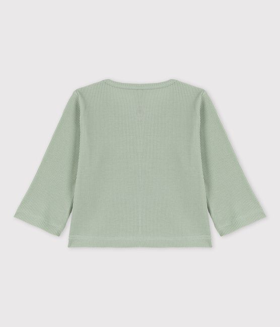 Babycardigan van katoen en lyocell groen HERBIER