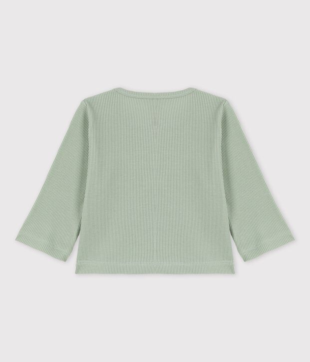 Babycardigan van katoen en lyocell groen
