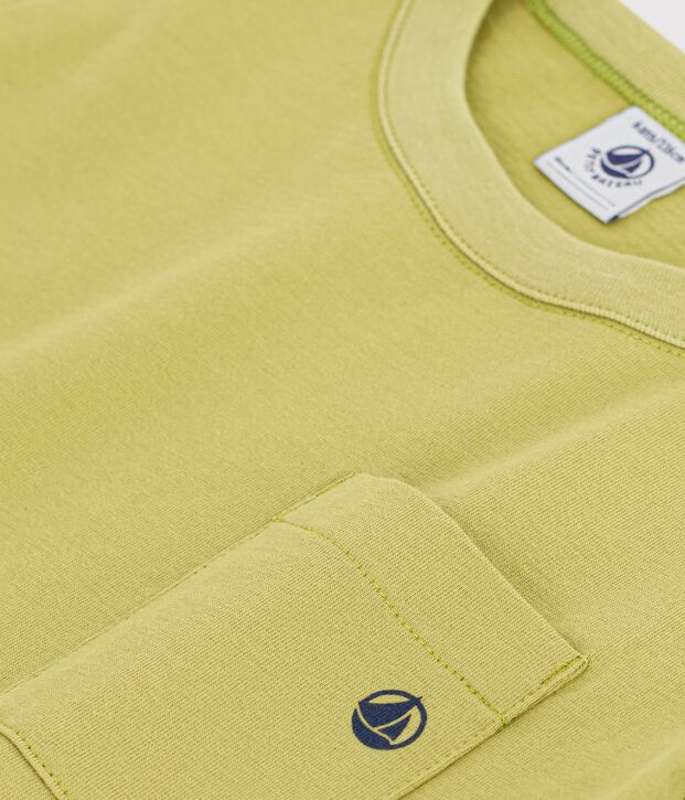 Kinder-T-shirt van effen katoen met korte mouwen groen