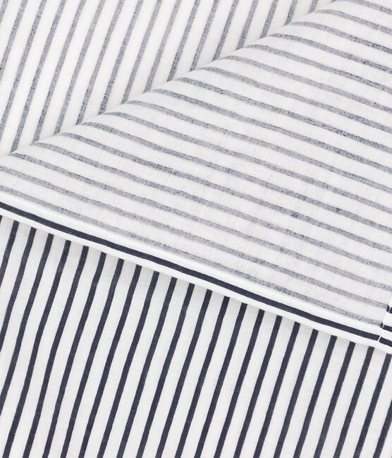 LANGE MARINIERE BÉBÉ EN GAZE DE COTON blanc MARSHMALLOW/bleu SMOKING