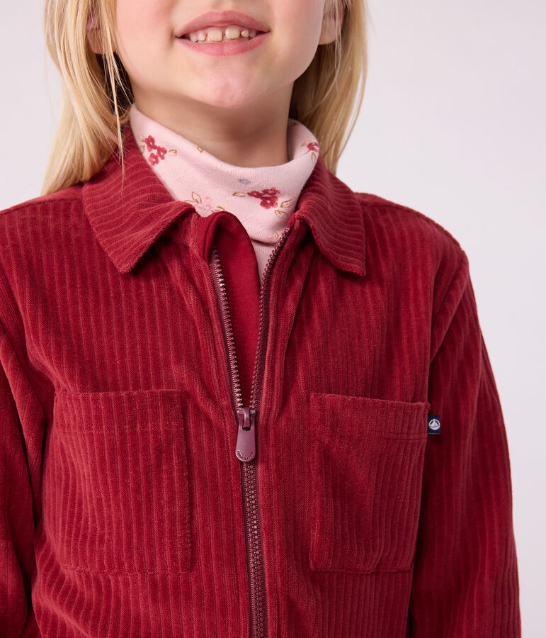 Combinaison enfant en bouclette velours longue unie rouge