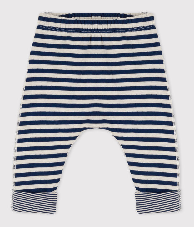 Gestreepte broek in tubic voor baby's blauw/beige