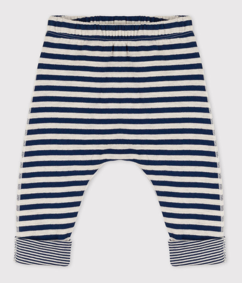 Pantalon b&eacute;b&eacute; ray&eacute; en tubique bleu MEDIEVAL/ MONTELIMAR