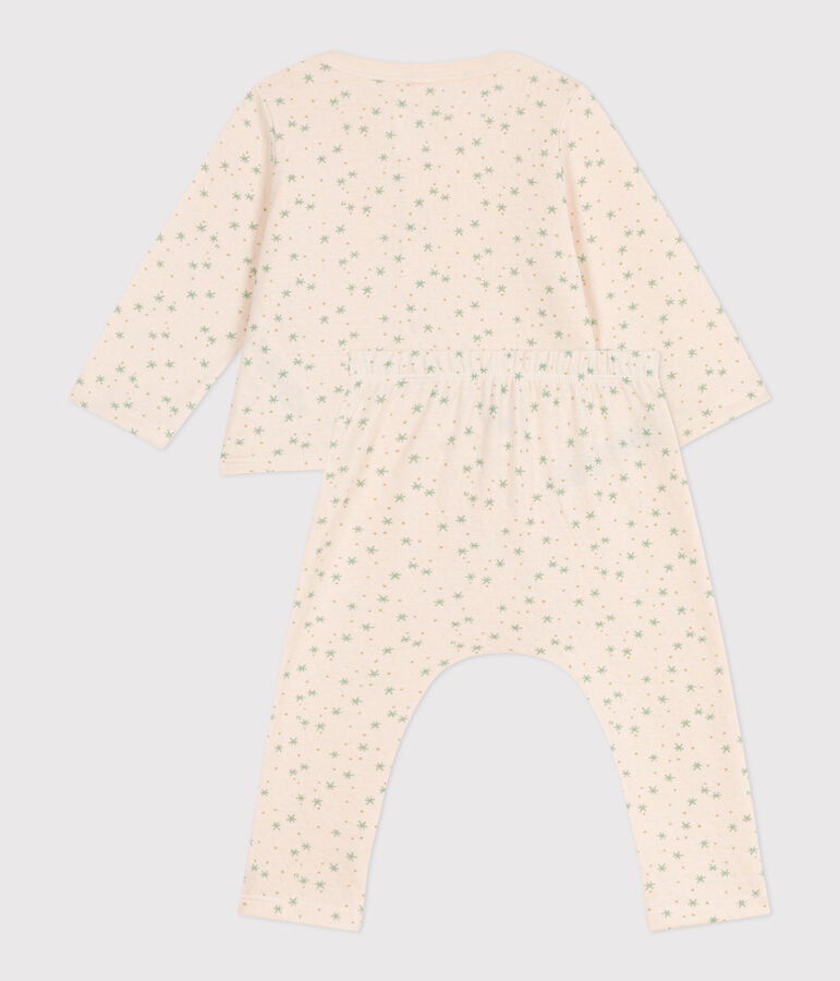 Ensemble b&eacute;b&eacute; deux pi&egrave;ces en coton blanc AVALANCHE/ MULTICO