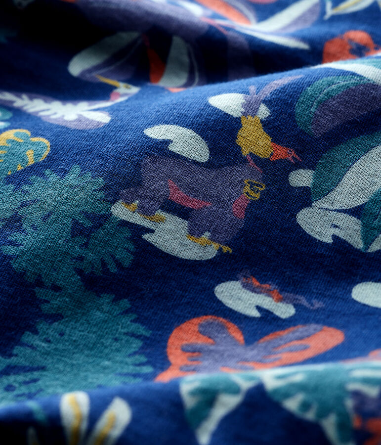 Dors-bien zipp&eacute; b&eacute;b&eacute; en tubique bleu MEDIEVAL/blanc MULTICO