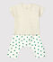 Ensemble 2 pièces imprimé végétal en molleton bio bébé beige MONTELIMAR/blanc MULTICO