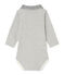 Body bébé garçon en milleraies gris SUBWAY/beige COQUILLE